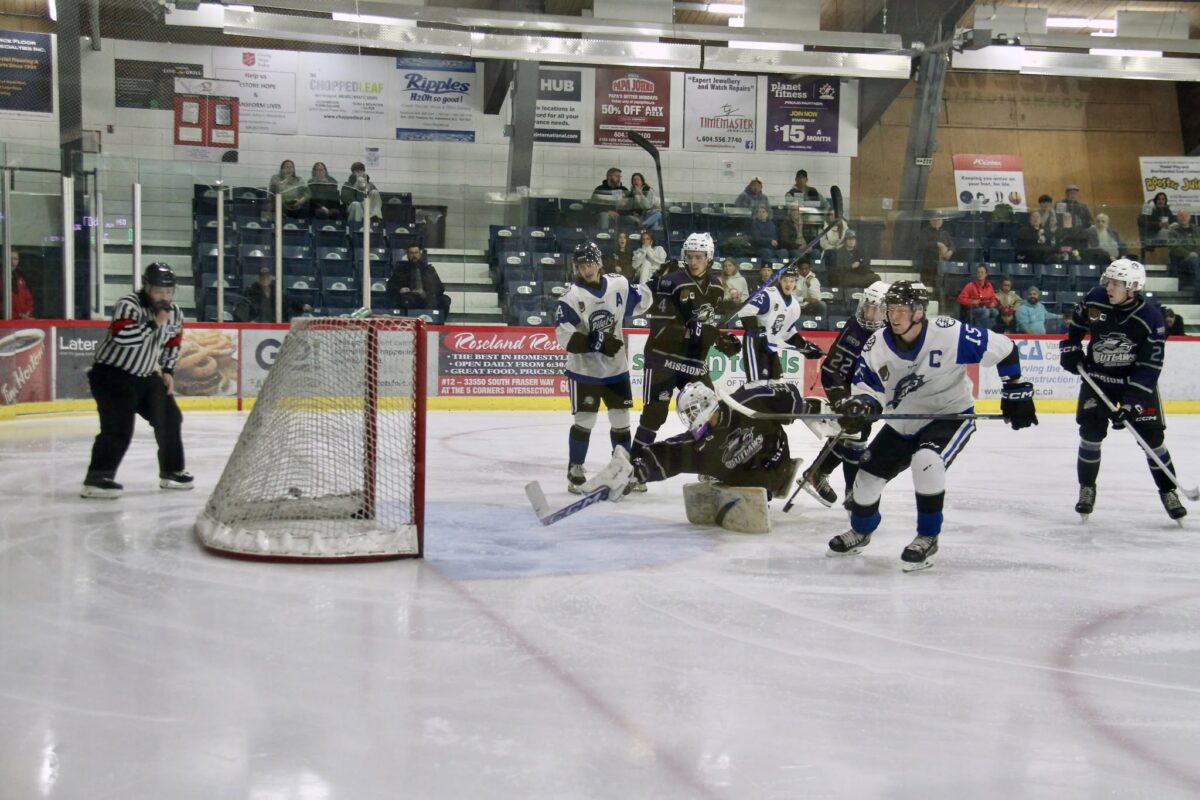 Cody Johnston converts shorthanded against the Mission City Outlaws. February 13, 2026.